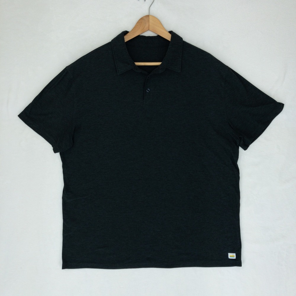 Vuori Strato Tech Polo Shirt Mens XL Charcoal Gray Heather Short Sleeve